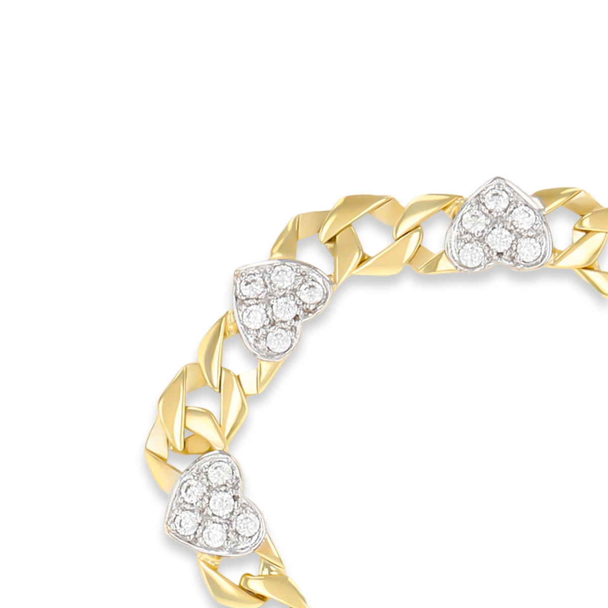 9ct Yellow Gold Cubic Zirconia Heart Baby Bracelet