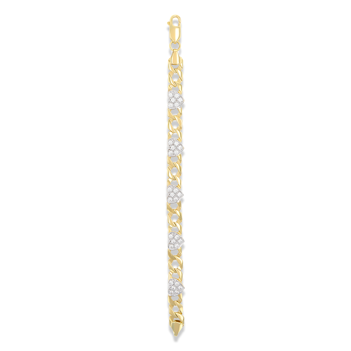 9ct Yellow Gold Cubic Zirconia Heart Baby Bracelet