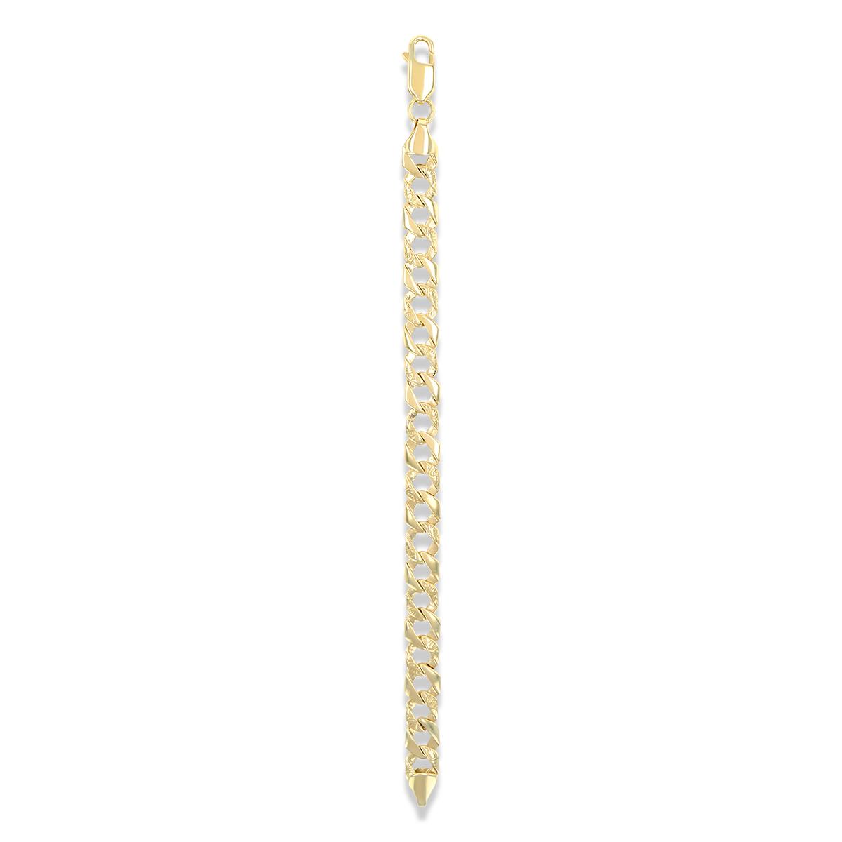 9ct Yellow Gold Plain & Engraved Curb Link Baby Bracelet