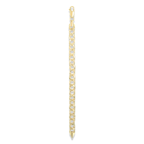 9ct Yellow Gold Plain & Engraved Curb Link Baby Bracelet