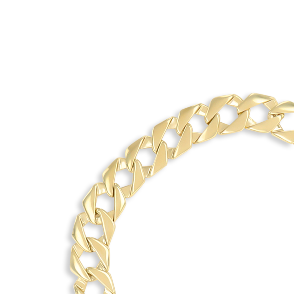 9ct Yellow Gold Plain Curb Link Baby Bracelet