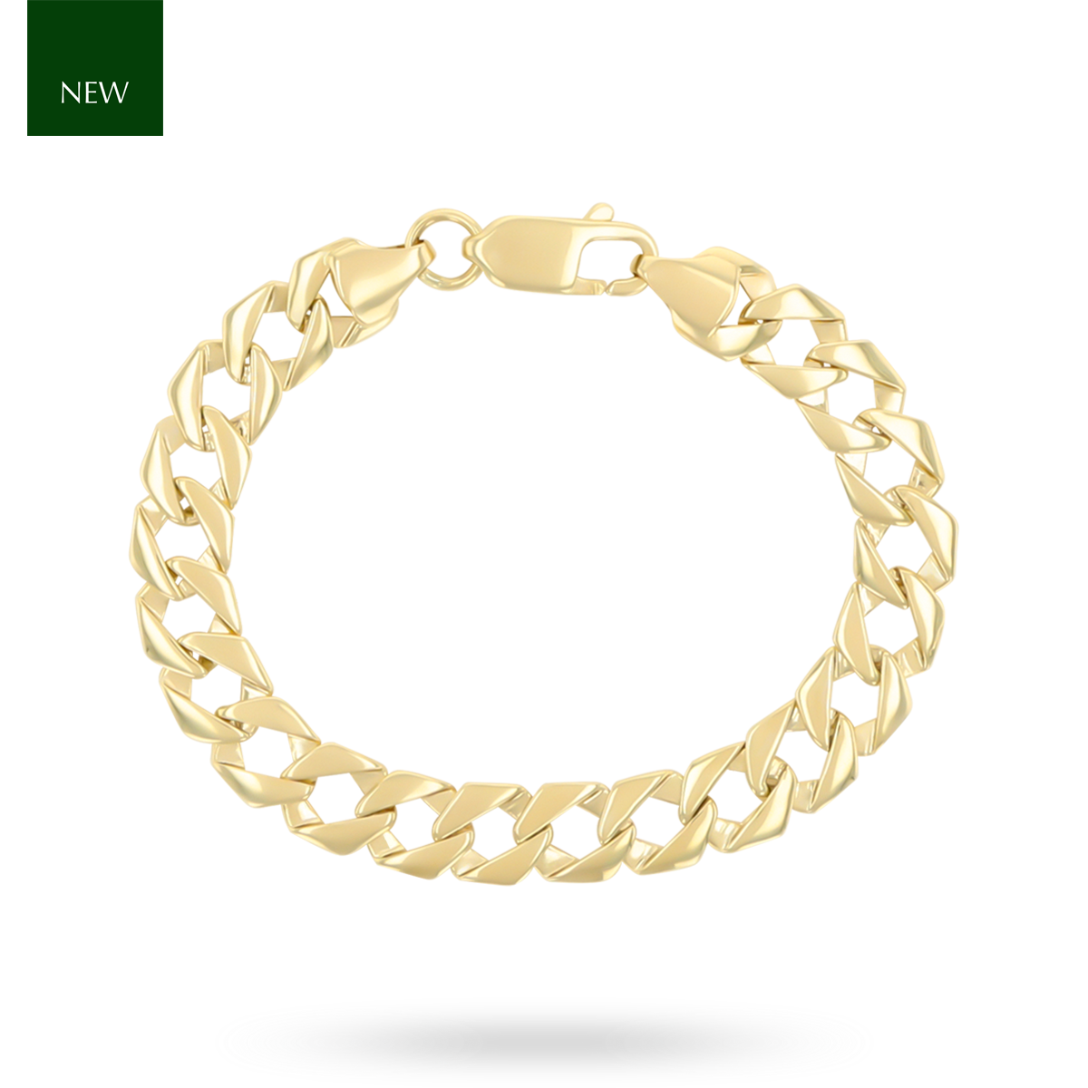 9ct Yellow Gold Plain Curb Link Baby Bracelet