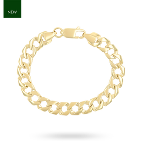 9ct Yellow Gold Plain Curb Link Baby Bracelet