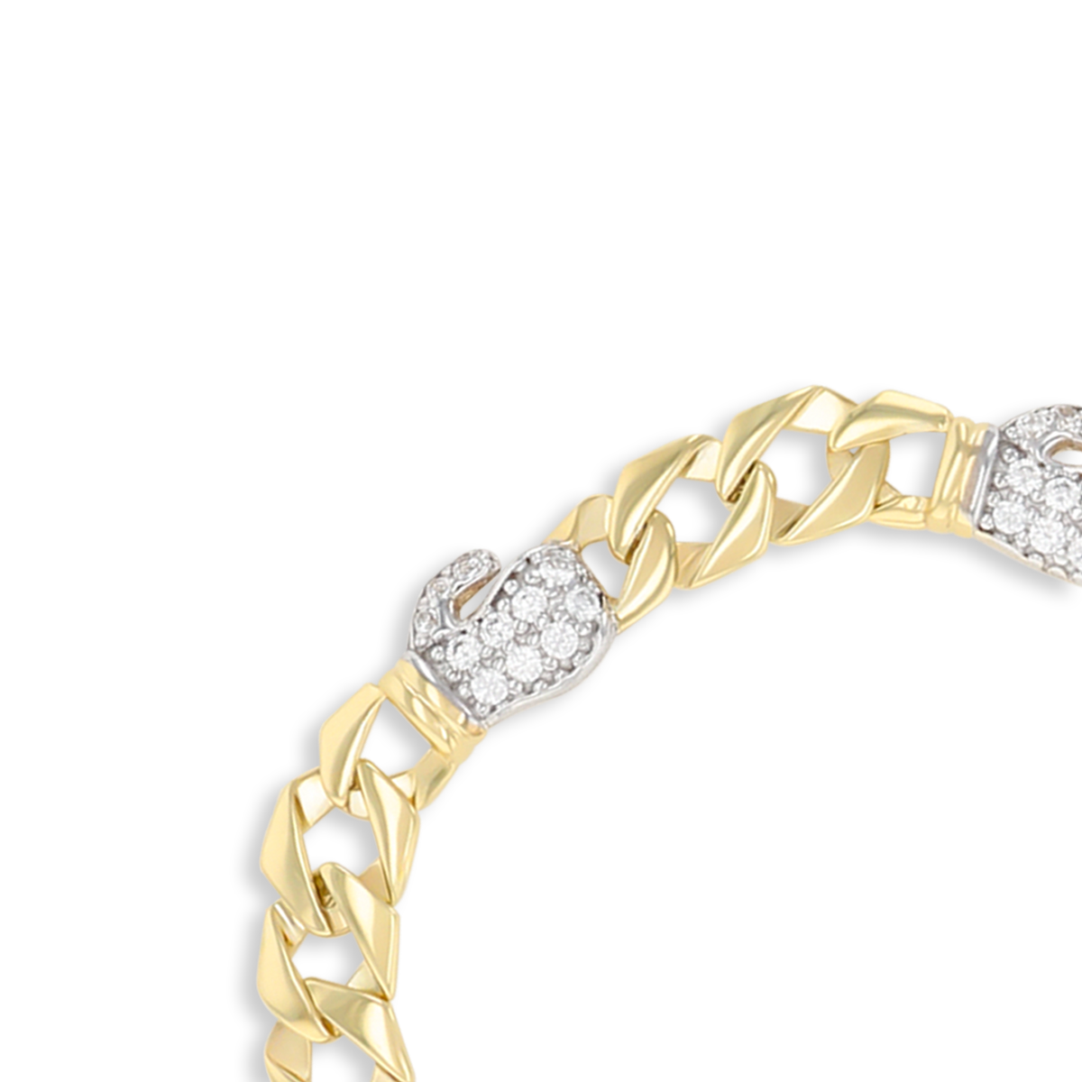 9ct Yellow Gold Cubic Zirconia Boxing Glove Curb Baby Bracelet