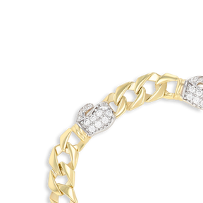 9ct Yellow Gold Cubic Zirconia Boxing Glove Curb Baby Bracelet