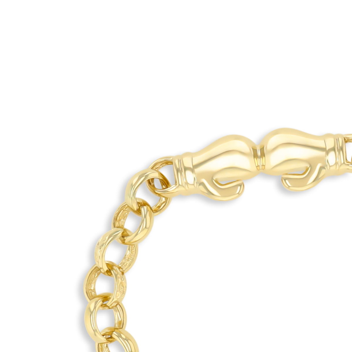 9ct Yellow Gold Plain Double Boxing Glove Belcher Baby Bracelet