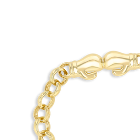 9ct Yellow Gold Plain Double Boxing Glove Belcher Baby Bracelet