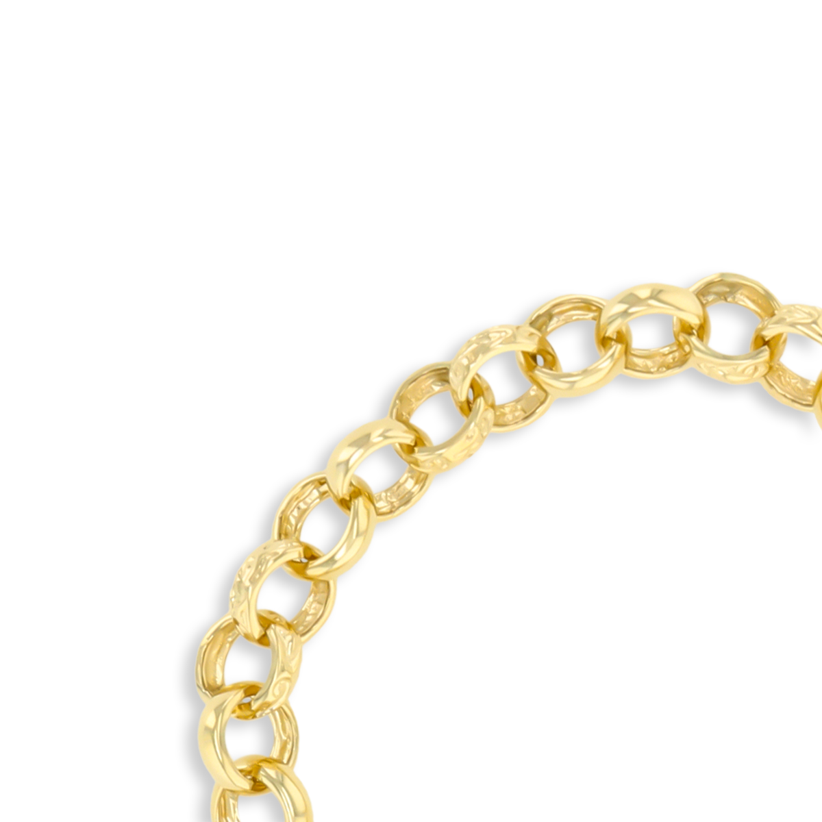 9ct Yellow Gold Plain & Engraved Belcher Baby Bracelet