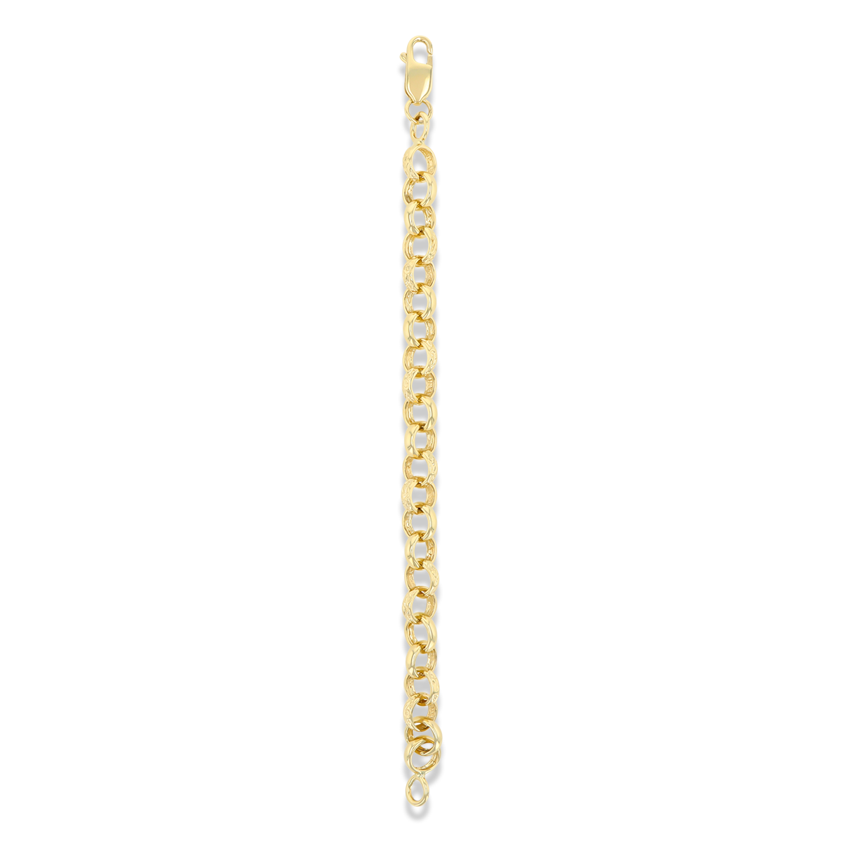 9ct Yellow Gold Plain & Engraved Belcher Baby Bracelet