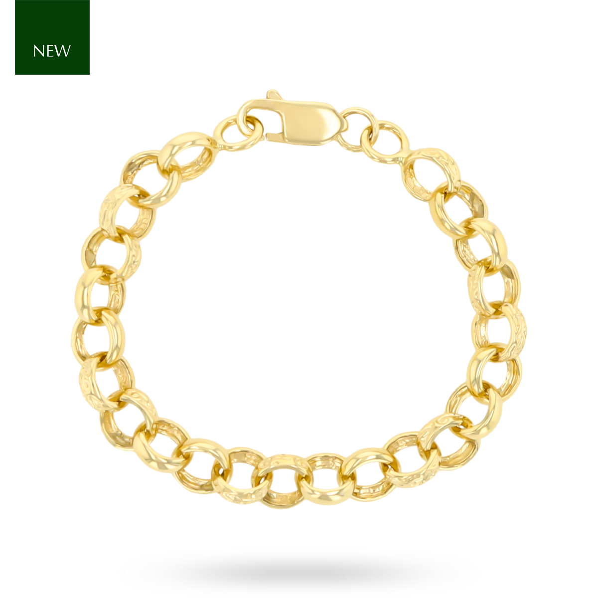 9ct Yellow Gold Plain & Engraved Belcher Baby Bracelet