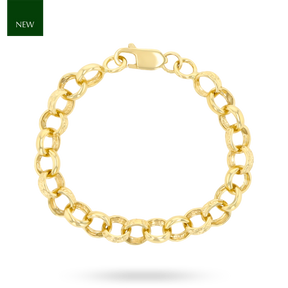 9ct Yellow Gold Plain & Engraved Belcher Baby Bracelet