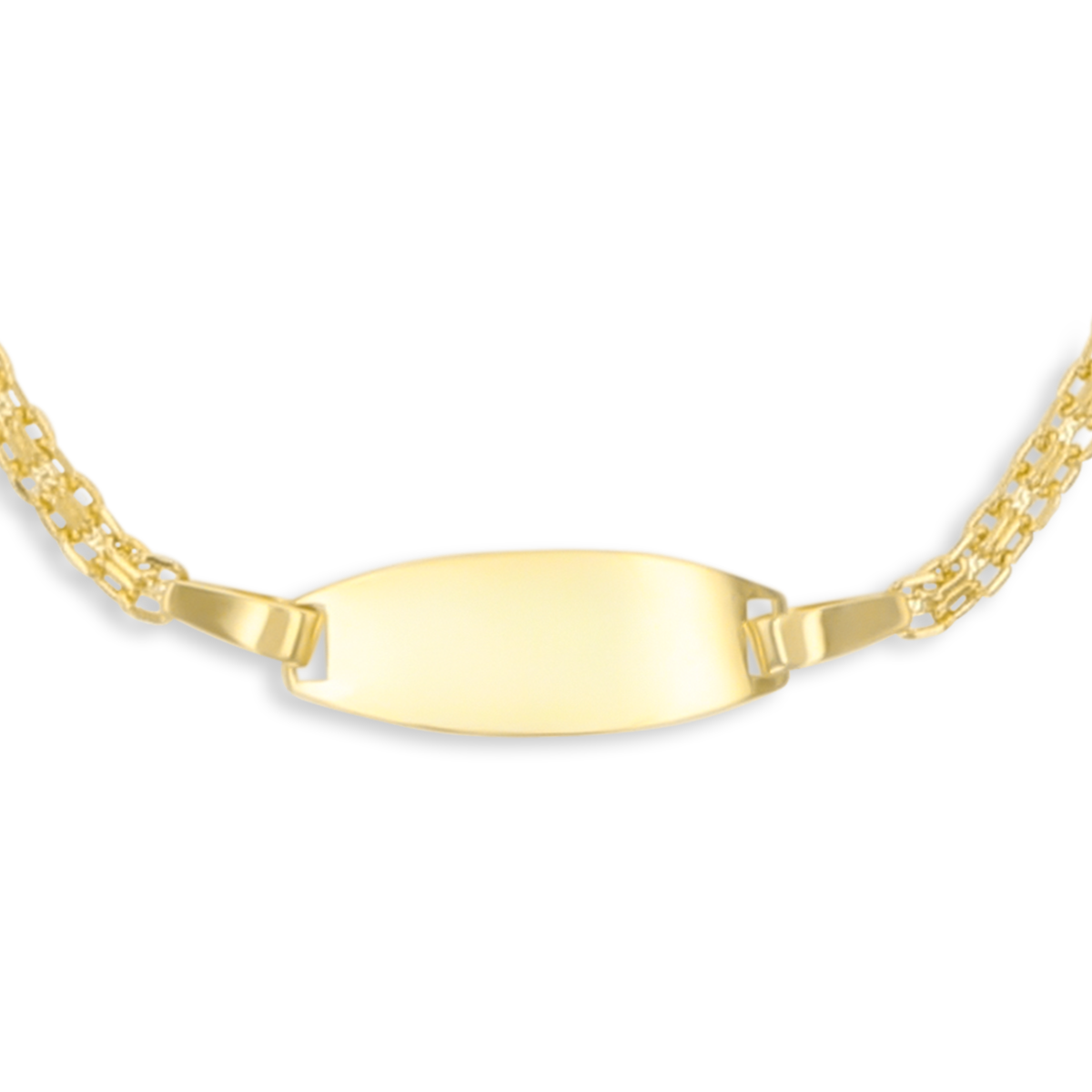 9ct Yellow Gold Double Trace Link ID Baby Bracelet