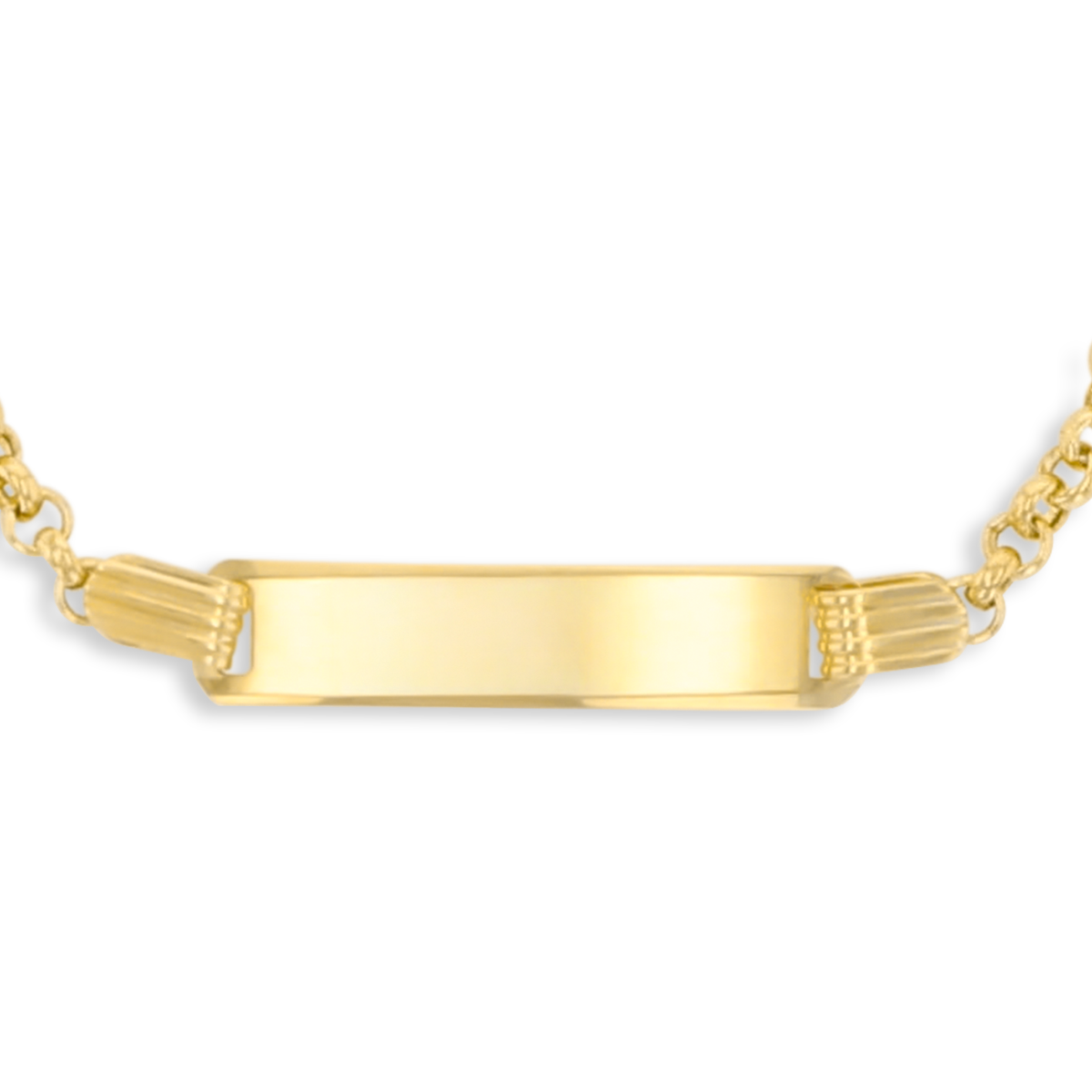 9ct Yellow Gold Round Belcher Link ID Baby Bracelet