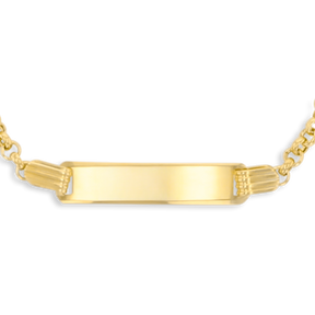 9ct Yellow Gold Round Belcher Link ID Baby Bracelet