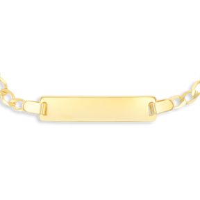 9ct Yellow Gold Curb Link ID Baby Bracelet