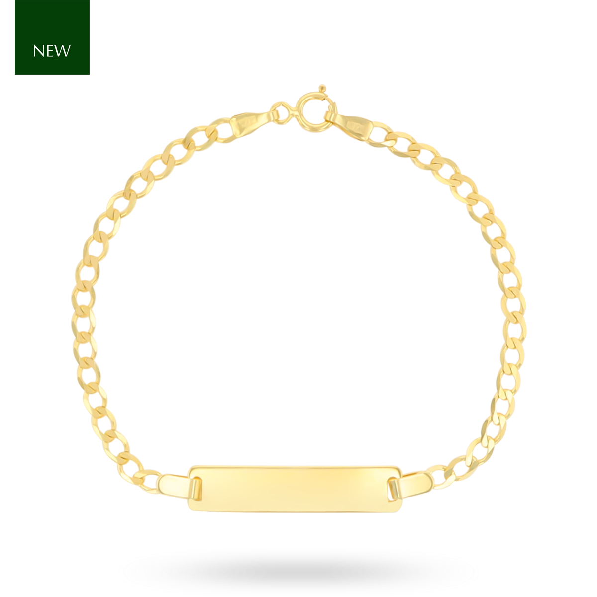 9ct Yellow Gold Curb Link ID Baby Bracelet