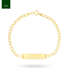 9ct Yellow Gold Curb Link ID Baby Bracelet