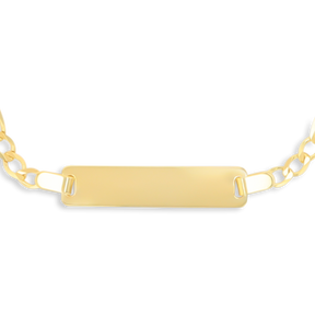 9ct Yellow Gold Figaro Link ID Baby Bracelet