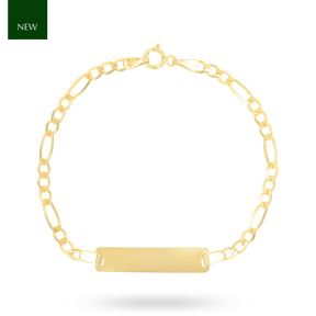 9ct Yellow Gold Figaro Link ID Baby Bracelet