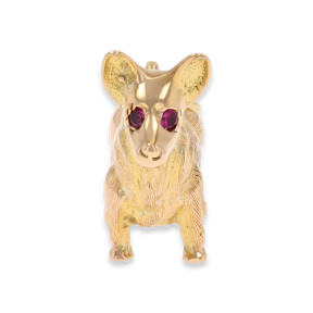 9ct Yellow Gold Corgi Dog Charm By Georg Jensen