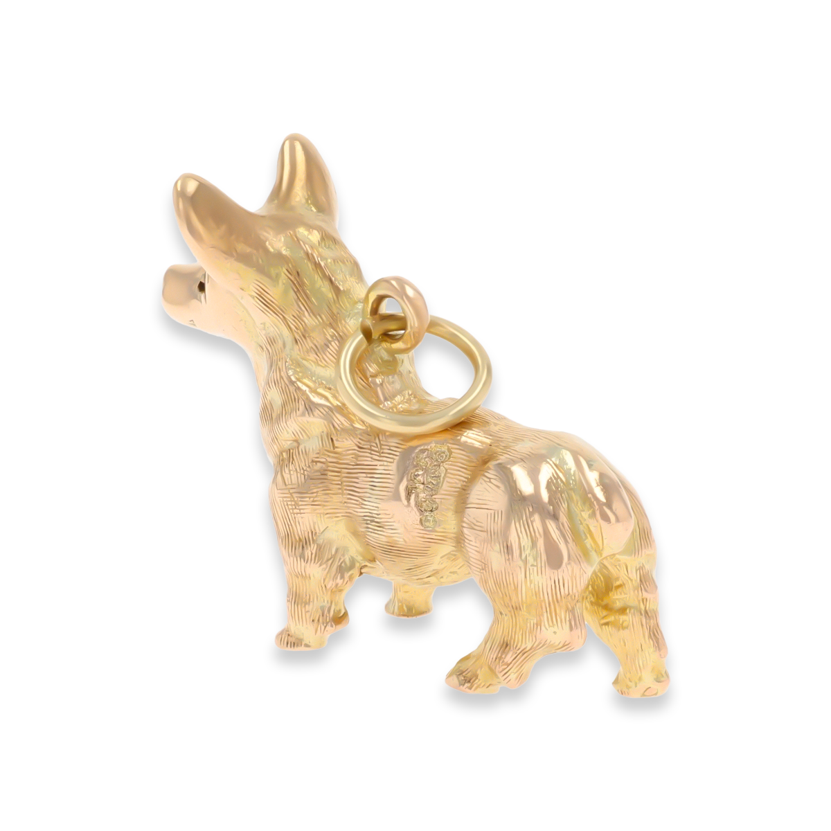 9ct Yellow Gold Corgi Dog Charm By Georg Jensen