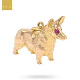 9ct Yellow Gold Corgi Dog Charm By Georg Jensen