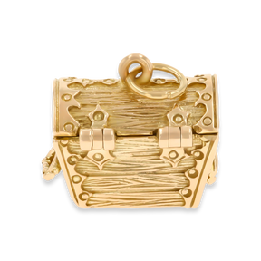 9ct Yellow Gold Treasure Chest Opening Charm By Georg Jensen