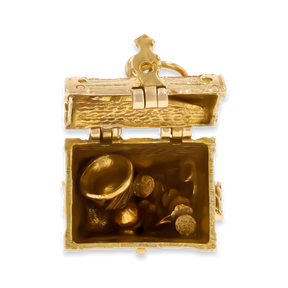 9ct Yellow Gold Treasure Chest Opening Charm By Georg Jensen