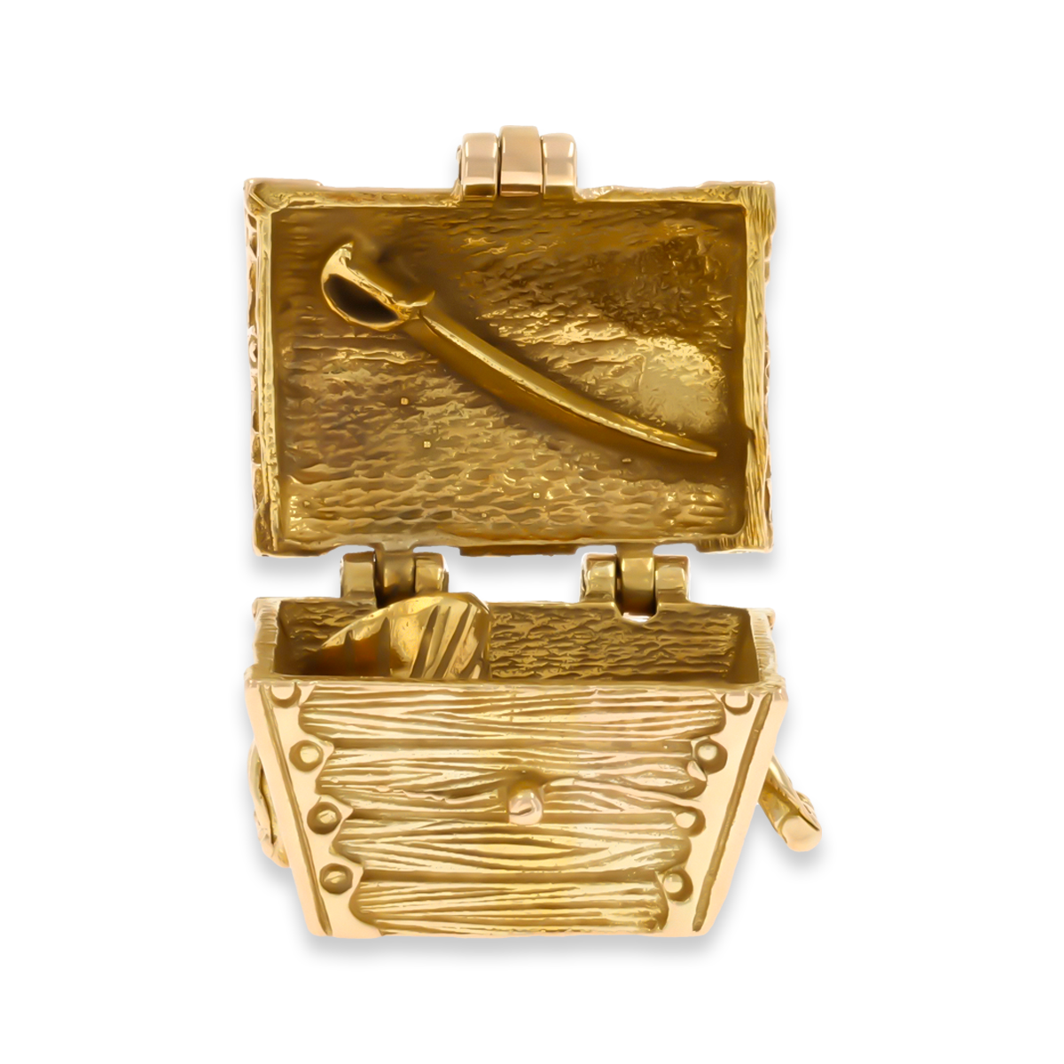 9ct Yellow Gold Treasure Chest Opening Charm By Georg Jensen