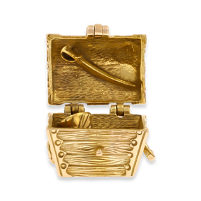 9ct Yellow Gold Treasure Chest Opening Charm By Georg Jensen