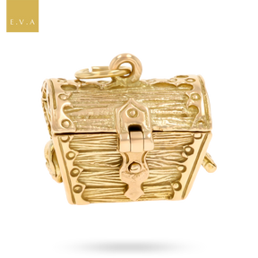 9ct Yellow Gold Treasure Chest Opening Charm By Georg Jensen