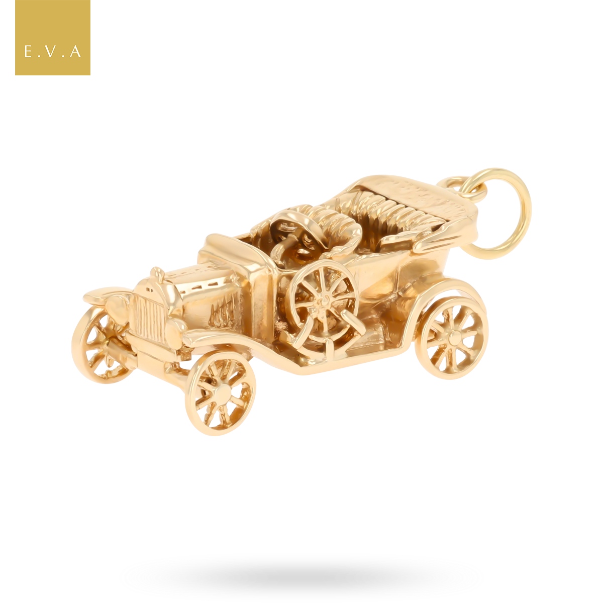 9ct Yellow Gold 4 Seater Open Tourer Car Charm