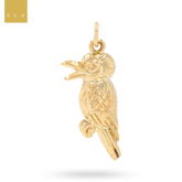 9ct Yellow Gold Hollow Kookaburra Bird Charm