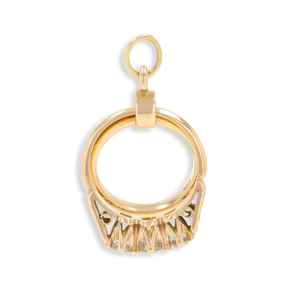 9ct Yellow Gold Cubic Zirconia Trilogy & Wedding Rings Charm