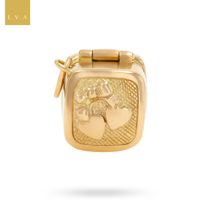 9ct Yellow Gold Engagement & Wedding Ring Box Opening Charm