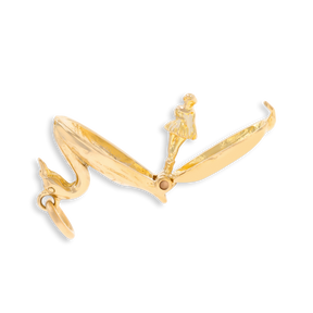 9ct Yellow Gold Swan Lake with Enamel Opening Charm