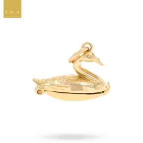 9ct Yellow Gold Swan Lake with Enamel Opening Charm