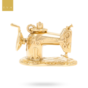 9ct Yellow Gold Large Sewing Machine Charm
