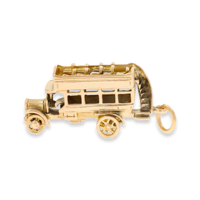9ct Yellow Gold Open Topped Tour Bus Charm By Georg Jensen