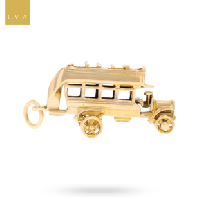 9ct Yellow Gold Open Topped Tour Bus Charm By Georg Jensen