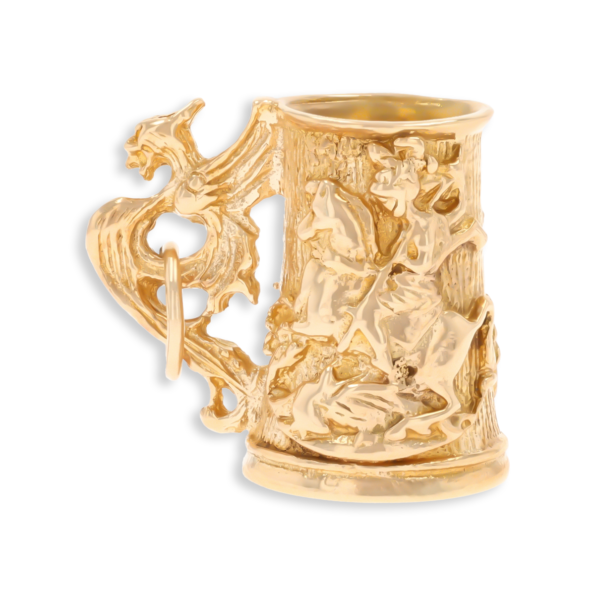 9ct Yellow Gold St George Tankard Charm