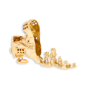 9ct Yellow Gold Old Woman in Shoe With 3 Children Opening Charm