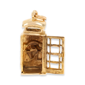 9ct Yellow Gold Large Telephone Box Opening Charm
