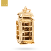 9ct Yellow Gold Large Telephone Box Opening Charm