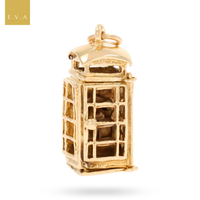9ct Yellow Gold Large Telephone Box Opening Charm