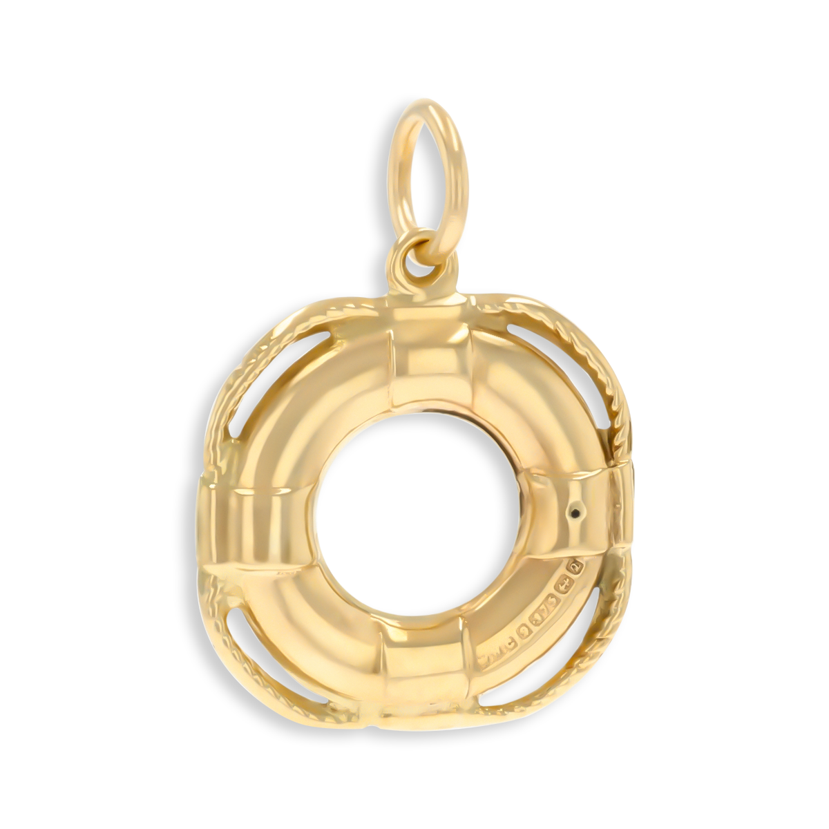 9ct Yellow Gold Hollow Lifebuoy Charm