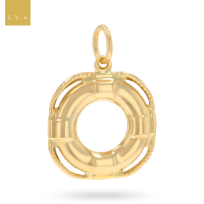 9ct Yellow Gold Hollow Lifebuoy Charm