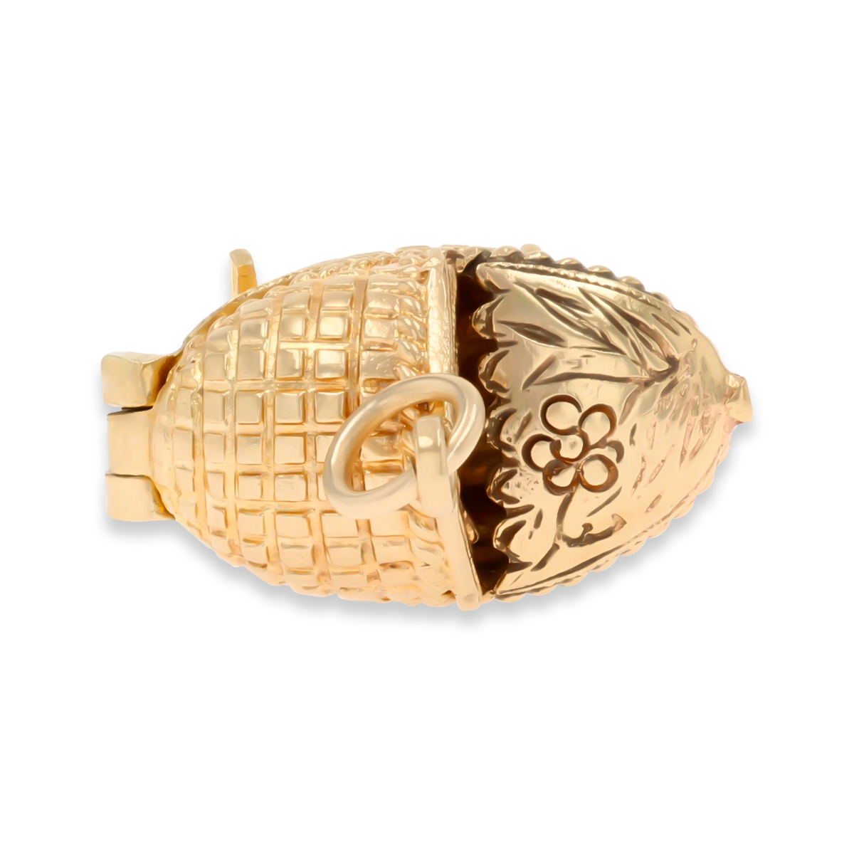 9ct Yellow Gold Baby Boy in Moses Rocking Basket Charm