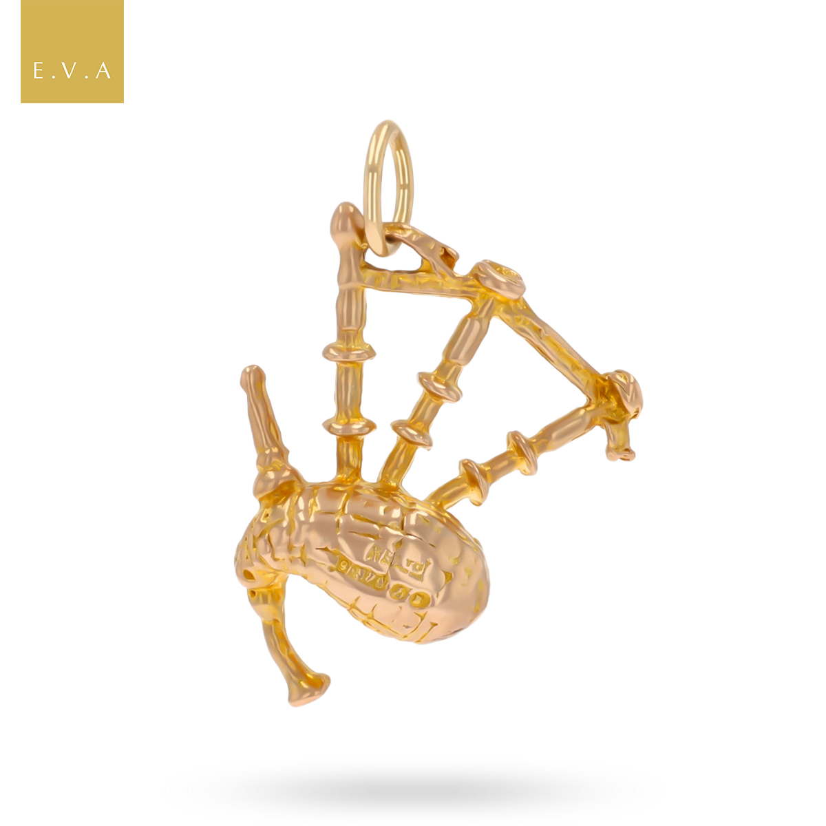 9ct Yellow Gold Bagpipes Charm