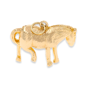 9ct Yellow Gold Solid Horse Charm